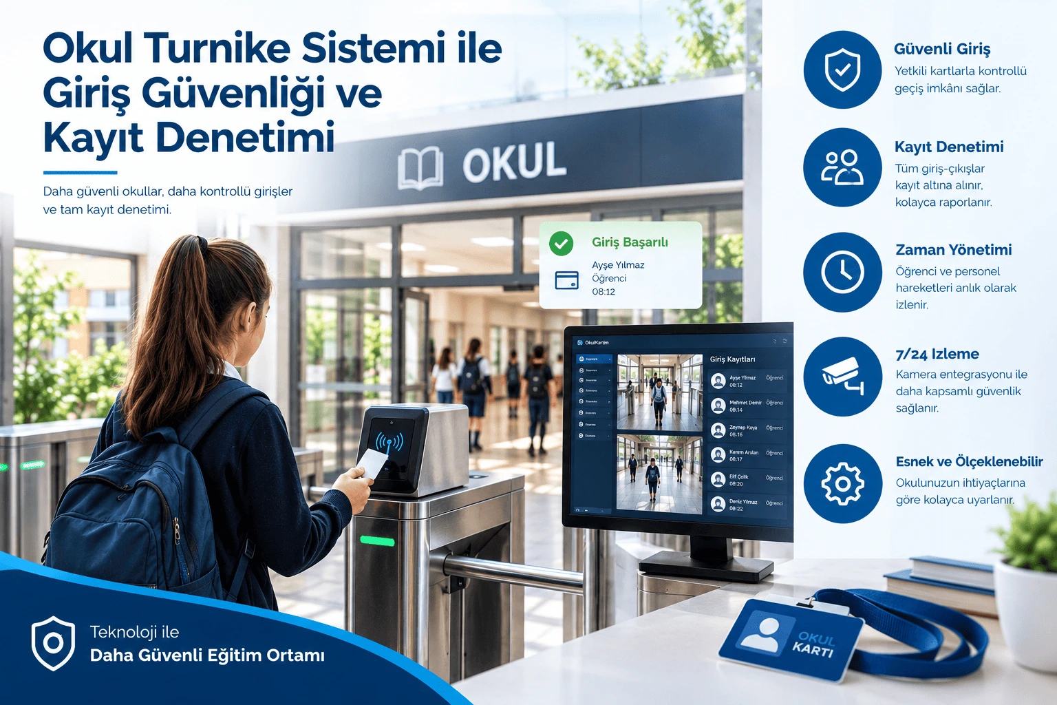 Okul Turnike Sistemi ile Giriş Güvenliği ve Kayıt Denetimi